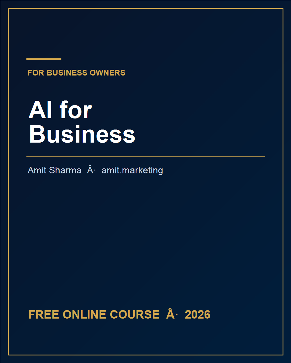AI for Business Course 2026 — cover