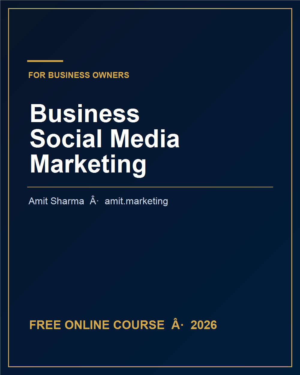 Business Social Media Marketing Course 2026 — course cover